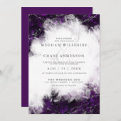 Bruiloft | Elegant Amethyst Crystal Geode Invitati Kaart (Voorkant / Achterkant)