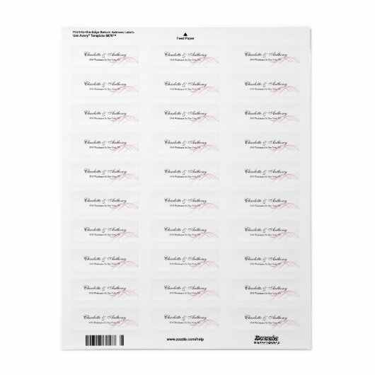 Bruiloft Elegant Creatief Abstract Curves Wit Etiket (Full Sheet)