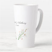 Bruiloft Elegant Creatief Bloemen Wit Chic Latte Mok (Rechterhoek)