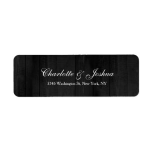 Bruiloft Elegant Creatief Grijs Hout Minimalist Etiket