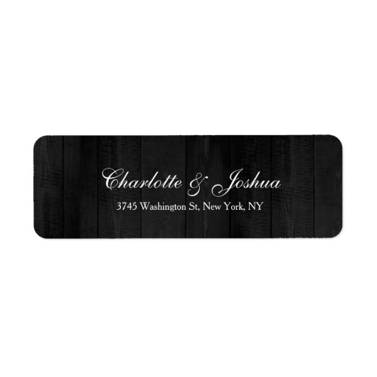Bruiloft Elegant Creatief Grijs Hout Minimalist Etiket (Voorkant)