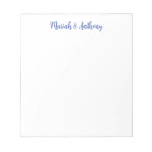 Bruiloft Elegant Creatief Klassiek Blauw Wit Notitieblok (Voorkant)