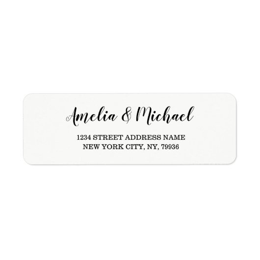 Bruiloft Elegant Custom Return Adres Label (Voorkant)