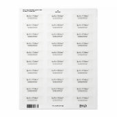 Bruiloft Elegant Custom Return Adres Label (Full Sheet)