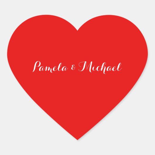 Bruiloft Elegant Minimalistisch Klassiek Warm Rood Hart Sticker (Voorkant)