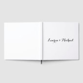 Bruiloft Elegant Minimalistische Kalligrafie Zwart Gastenboek (Volledig)