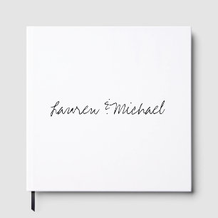Bruiloft Elegant Minimalistische Kalligrafie Zwart Gastenboek