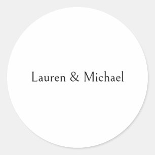 Bruiloft Elegant Minimalistische Kalligrafie Zwart Ronde Sticker