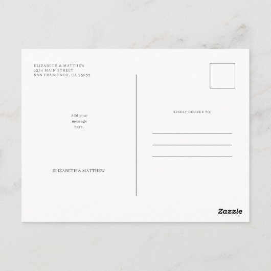 bruiloft | Elegant Modern Custom Photo Briefkaart (Achterkant)