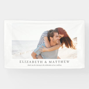 bruiloft   Elegant Modern Custom Photo Spandoek