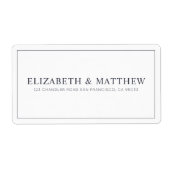 bruiloft | Elegant modern Custom Return-adres Etiket (Voorkant)