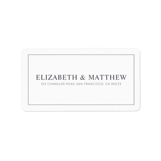 bruiloft | Elegant modern Custom Return-adres Etiket (Voorkant)