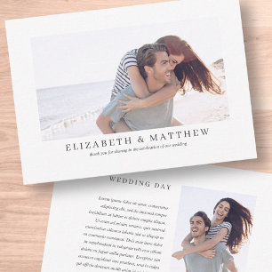 Bruiloft   Elegant Modern Custom Two-foto Bedankkaart