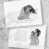 Bruiloft | Elegant Modern Custom Two-foto Bedankkaart