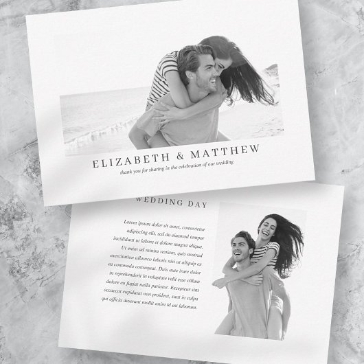 Bruiloft | Elegant Modern Custom Two-foto Bedankkaart