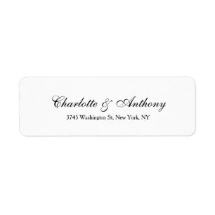 Bruiloft Elegant Script Creatief Zwart Wit Etiket