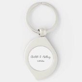 Bruiloft Elegant Script Creatief Zwart Wit Sleutelhanger (Voorkant)