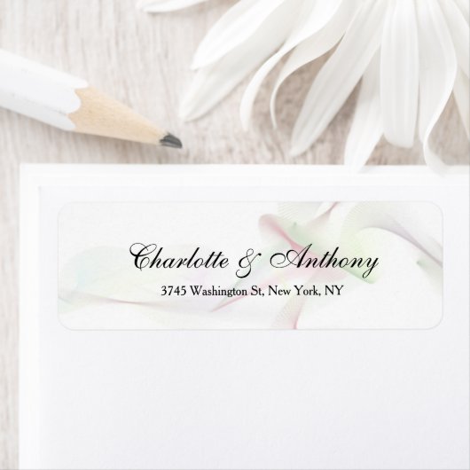 Bruiloft Elegant Script Creatieve Abstracte Curven Etiket (Insitu)