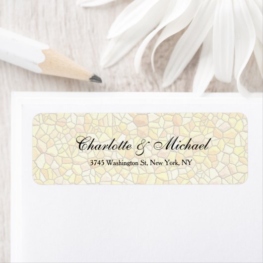 Bruiloft Elegant Script Creative Stone Design Etiket (Insitu)