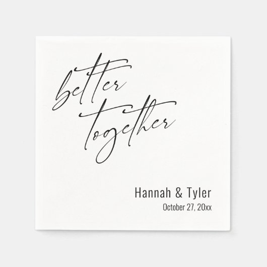 Bruiloft Elegant Script Simpel Samen Beter Servet (Voorkant)