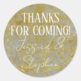 Bruiloft Elegant Zilveren Voering Ronde Sticker