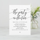 Bruiloft Elopement Feest, Het Feest Gaat Door Kaart (Staand voorkant)