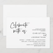 Bruiloft Elopement Feest, Vier met ons uitnodiging (Voorkant / Achterkant)