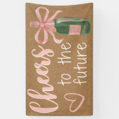 Bruiloft Engagement Feest Roze Cheers Banner (Verticaal)