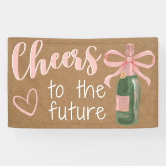 Bruiloft Engagement Party Roze Cheers Banner