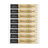 Bruiloft Envelop Wrap Label Elegant Goud & Zwart Adreslabel Wikkel (Vel)