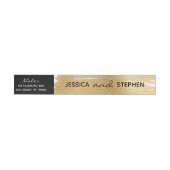 Bruiloft Envelop Wrap Label Elegant Goud & Zwart Adreslabel Wikkel (Individueel)