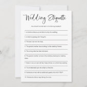 Bruiloft etiquette Grappig Vrijgezellenfeest spel Kaart (Voorkant)