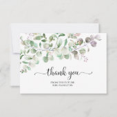 Bruiloft eucalyptus bruidsboeket bedankkaart (Voorkant)