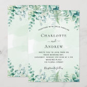 Bruiloft eucalyptus groen varens bos kaart (Voorkant / Achterkant)