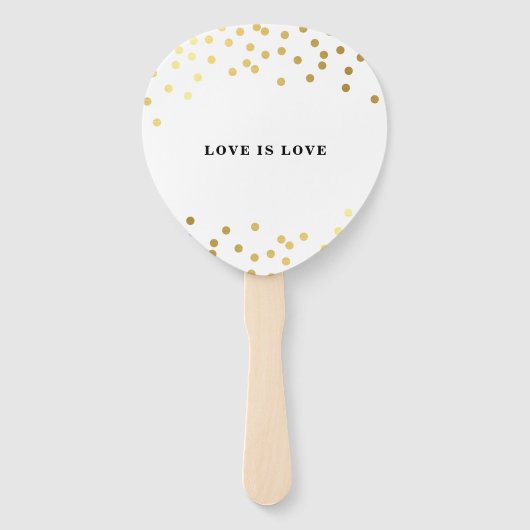 BRUILOFT FAN modern stijlvol chique gouden confett Handwaaier (Achterkant)