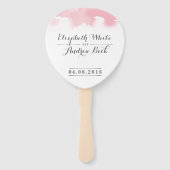BRUILOFT FAN stijlvolle waterverf chique blush roz Handwaaier (Voorkant)