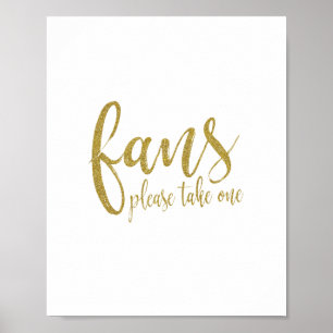 Bruiloft Fans Goud Glitter 8x10 Bord Poster