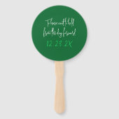 Bruiloft fans hebben en houden Gezegde groen Handwaaier (Achterkant)