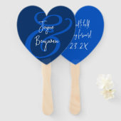Bruiloft fans hebben en houden Gezegde marineblauw Handwaaier (Voorkant en achterkant)
