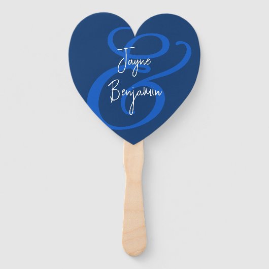 Bruiloft fans hebben en houden Gezegde marineblauw Handwaaier (Voorkant)