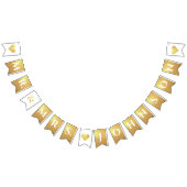 Bruiloft Faux Gold Mr & Mrs Custom Name 7 Letters Vlaggetjes (Alle)