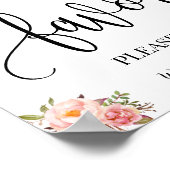 Bruiloft favor bord boho chic roze poster (Hoek)