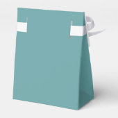 Bruiloft Favor Box Classy Monogram Crest Turquoise Bedankdoosjes (Achterkant)