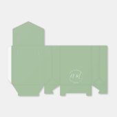 Bruiloft Favor Box Classy Sage Groen Monogram Bedankdoosjes (Uitgevouwen)