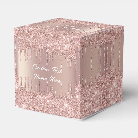 Bruiloft Favor Box Roos Gold met aangepaste tekst  Bedankdoosjes (Achterkant)