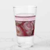 Bruiloft Favor Glas Wit-Roze-Rozen Wijnaccenten (Achterkant)