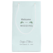 Bruiloft Favor IJsblauw Tropische Namen & Datum Klein Cadeauzakje (Voorkant)