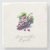 Bruiloft Favor Wineproeverij Thema Stenen Onderzetter (Voorkant)