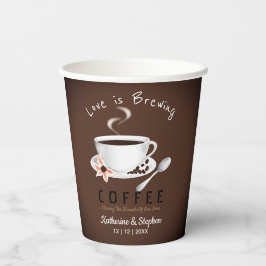 Bruiloft Favoriet: Liefde is in de lucht koffie Papieren Bekers (Achterkant)