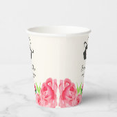 Bruiloft Feest 'Big Hat Lady Roses' Papieren Bekers (Rechts)